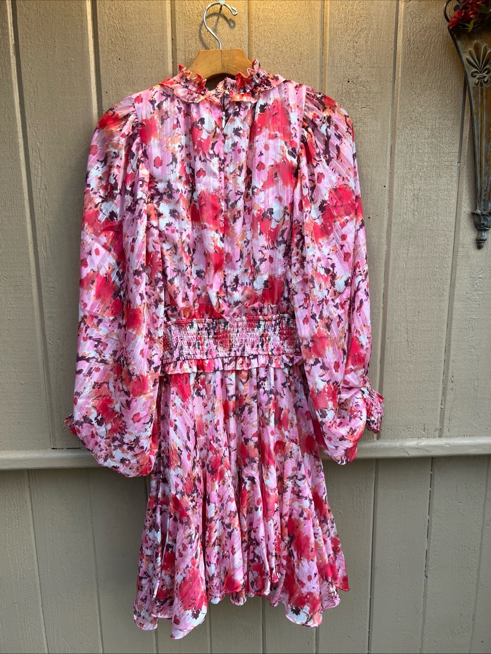 NWT Ruffle Skirt Cocktail Dress by Beulah Style Size L balloon sleeves - Picture 12 of 14
